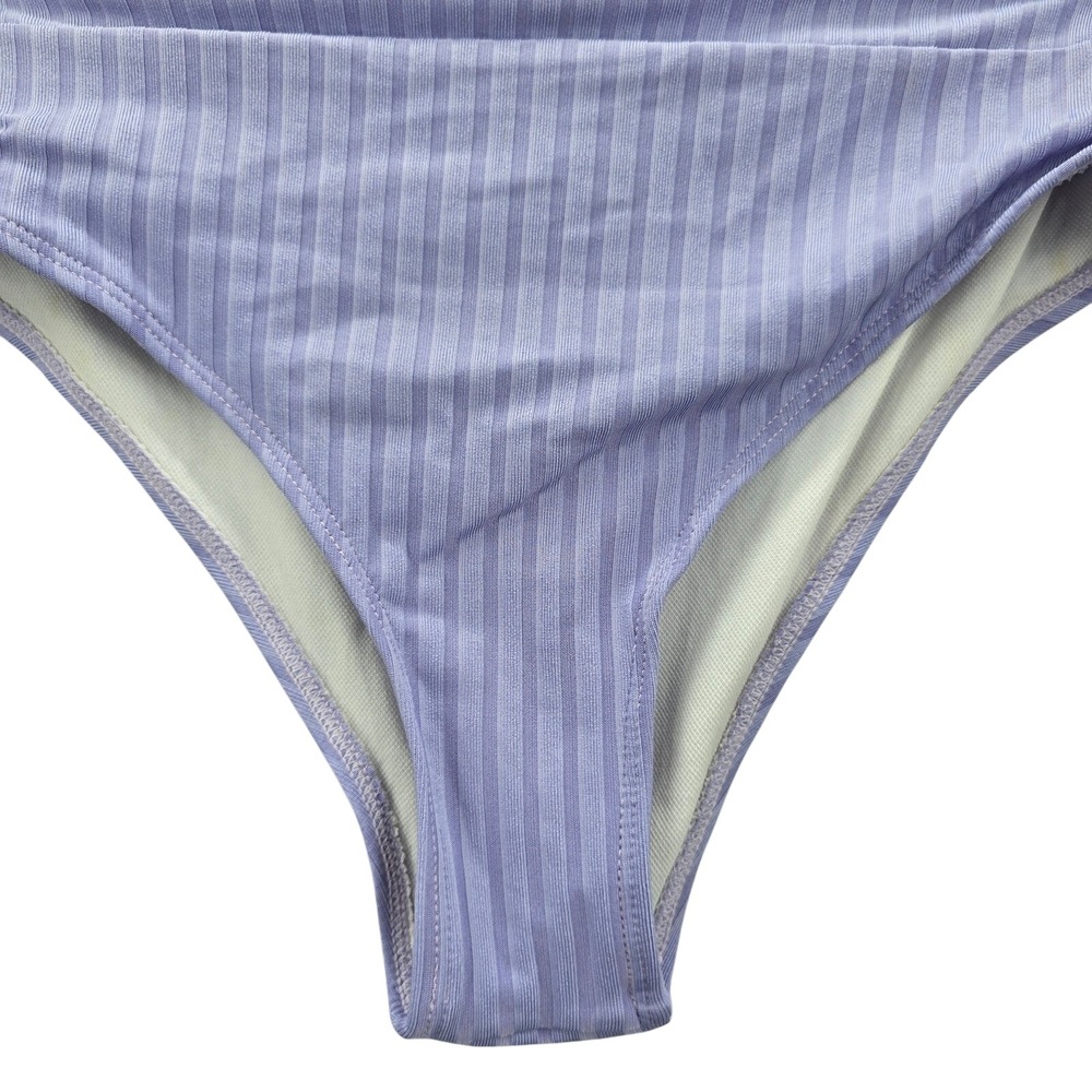 Y2K Ribbed Coquette Resort Party 2000s Vacation Purple Bikini‎ Bottom Swim Small - Picture 4 of 4